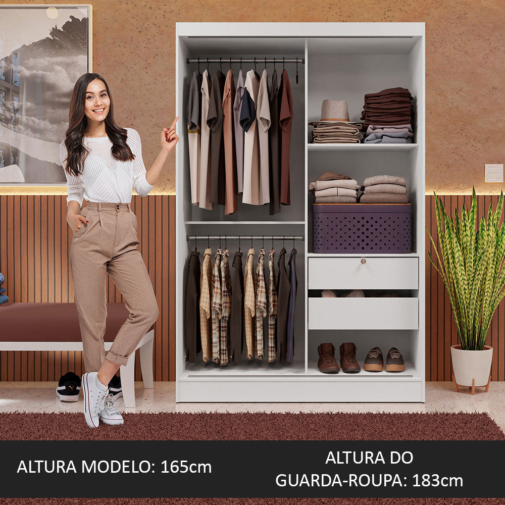 Clóset Soltero 2 Puertas Correderas Blanco Max
