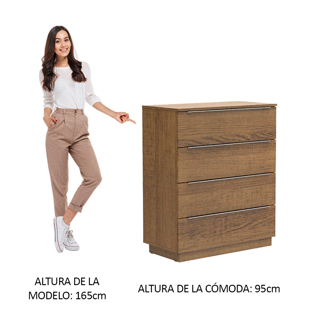 Cómoda 4 Cajones Marrón