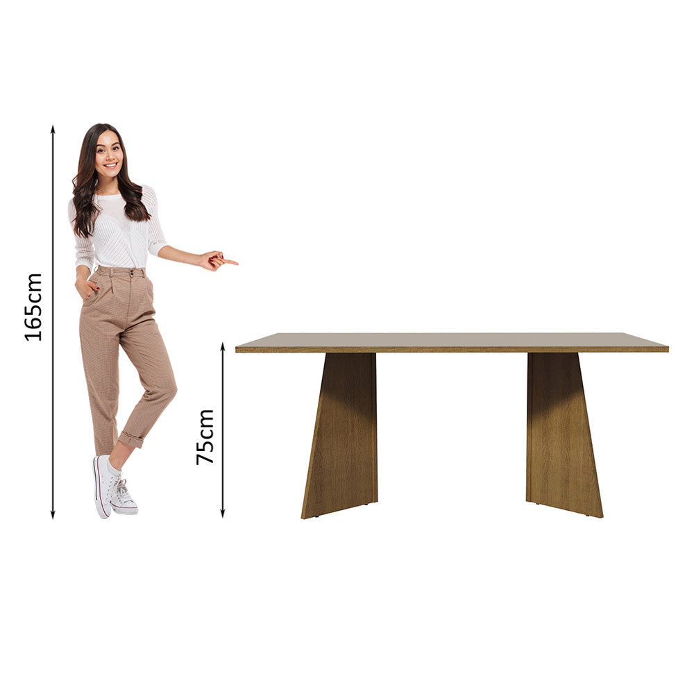 Mesa de Comedor Rectangular con Encimera de Madera Marrón/Crema 5388