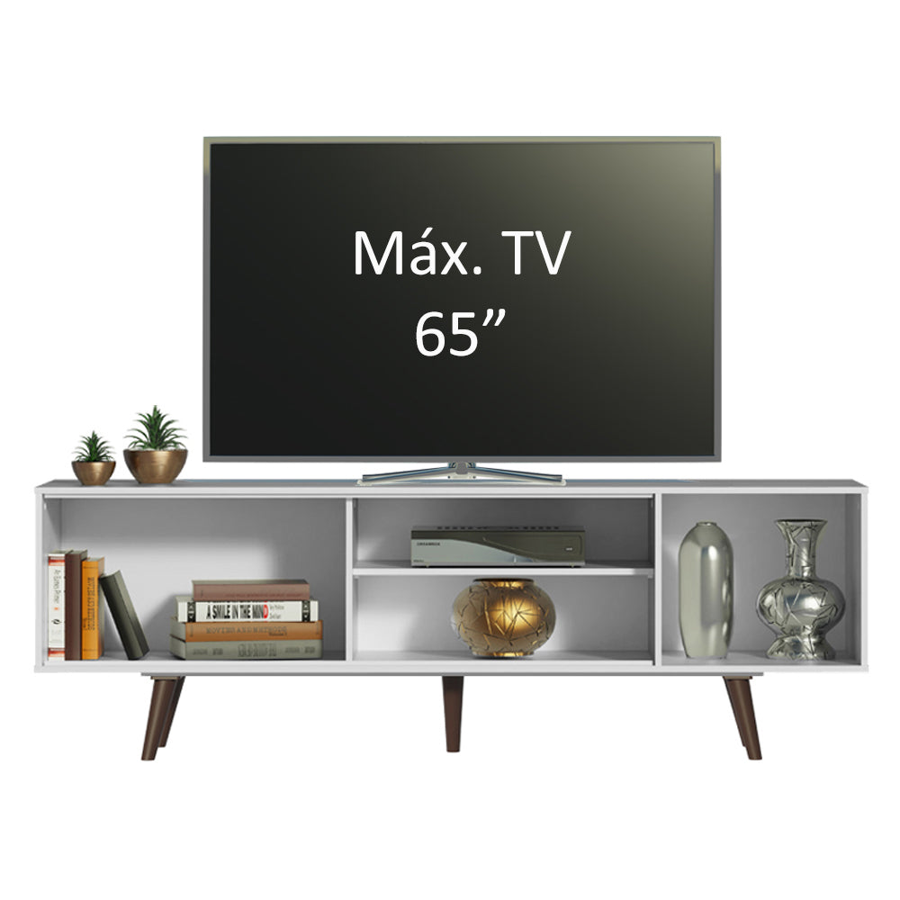Mueble para TV Dubai hasta 65" con Patas Blanco/Marrrón