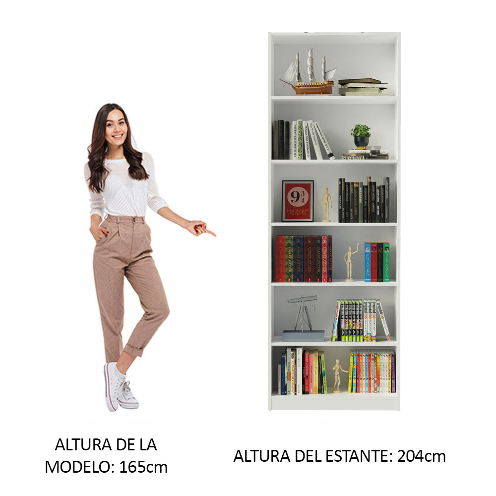 Estante Librero 6908 con 6 Nichos Blanco