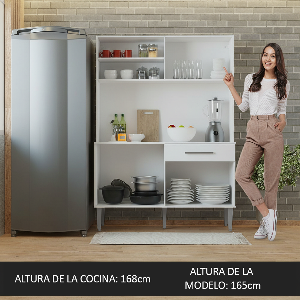 Cocina Compacta 120cm Blanco Life