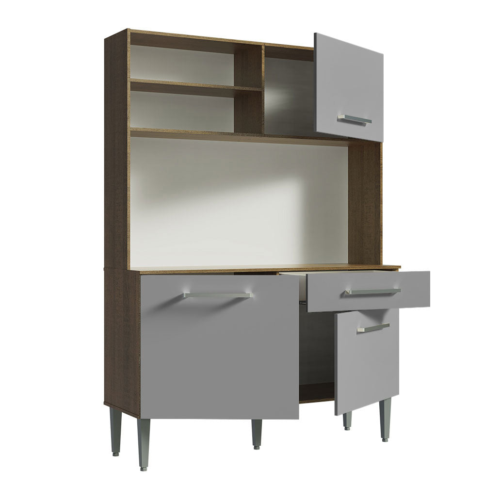 Cocina Integral 120cm Marrón/Gris Life