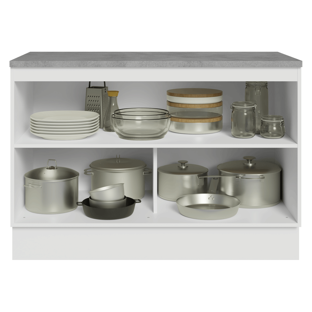 Gabinete Bajo de Cocina 120 x 60 cm 2 Puertas (Con Encimera) Blanco/Gris Vik Madesa