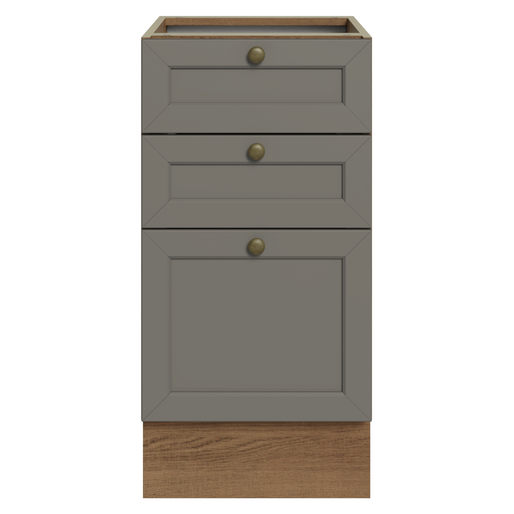 Gabinete Bajo de Cocina 40 x 60 cm 3 Cajones (Sin encimera) Marrón/Gris Vik Madesa