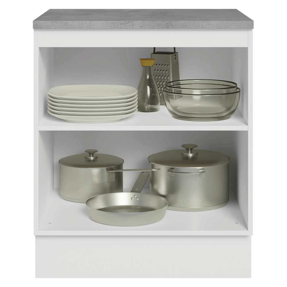 Gabinete Bajo de Cocina 70 x 60 cm 2 Puertas (Con Encimera) Blanco/Gris Vik Madesa