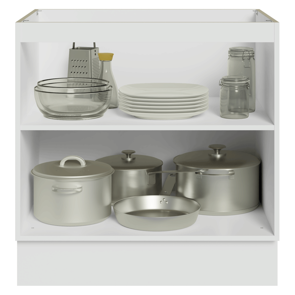 Gabinete Bajo de Cocina 80 x 60 cm 2 Puertas (Sin encimera) Blanco/Gris Vik Madesa