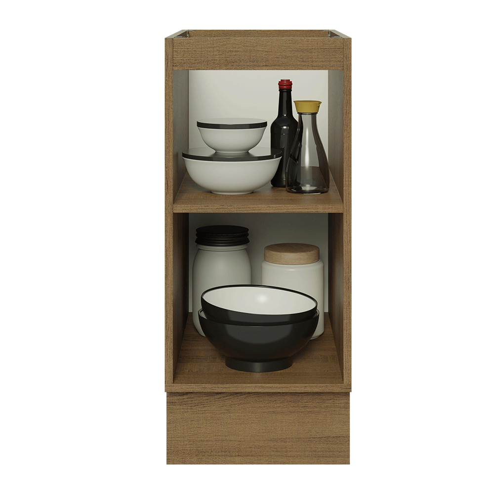 Gabinete Bajo de Cocina 35 cm 1 Puerta (Sin Encimera) Marrón/Gris Lux Madesa