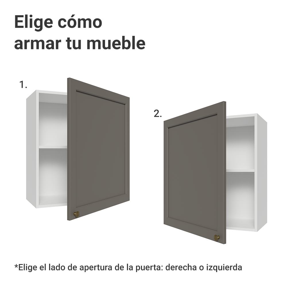 Gabinete Superior 60 cm 1 Puerta Blanco/Gris Vik Madesa