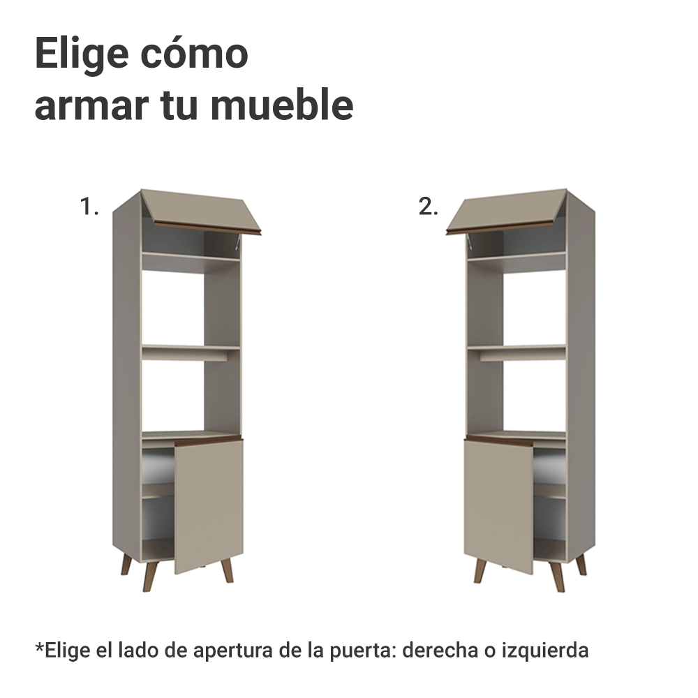 Mueble para Horno 60 cm 2 Puertas 2 Nichos Con Patas NiceCrema