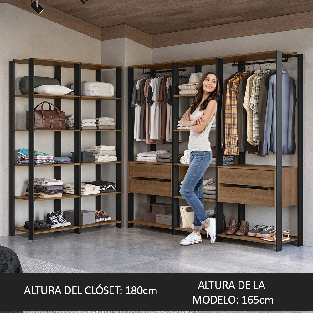 Clóset Modular Valencia 4 Cajones 417cm Marrón/Negro 01