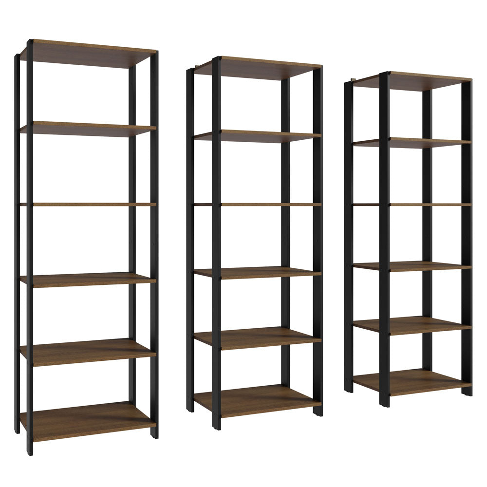 Estante Librero 177cm Marrón/Negro