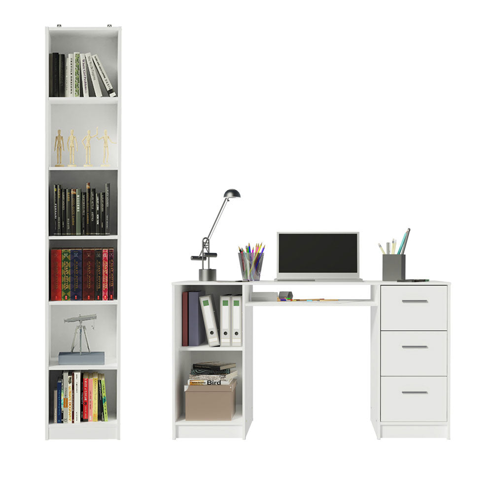 Escritorio Alaska + Estante Librero 6906 Blanco