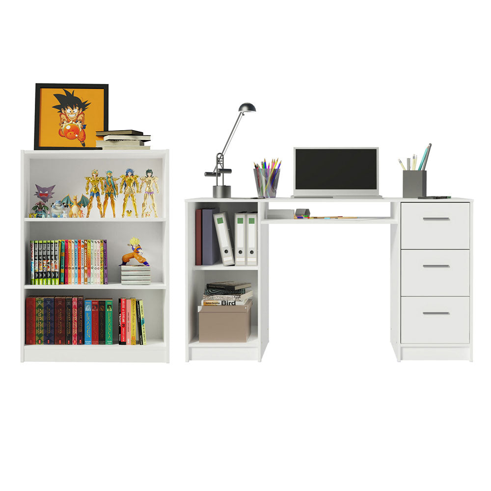 Escritorio Alaska + Estante Librero 6907 Blanco
