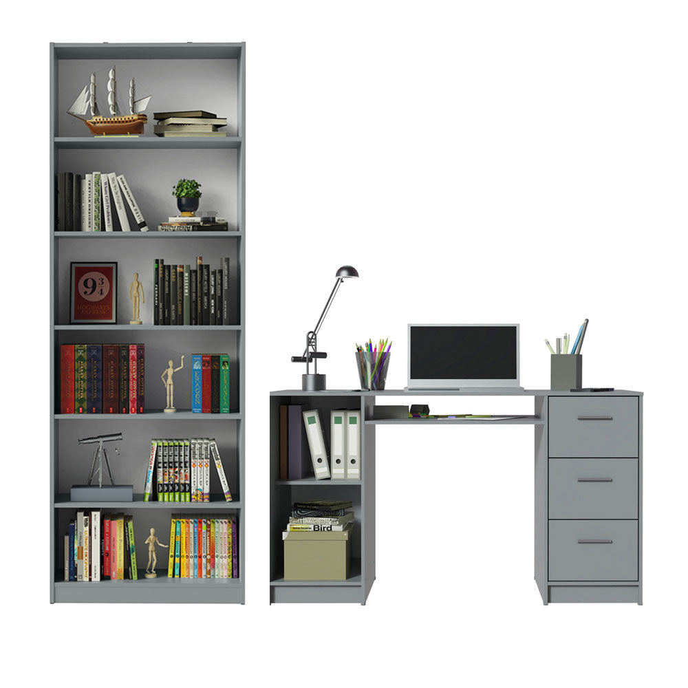 Kit Estante Librero Madesa 6908 y Organizador 9400 Gris
