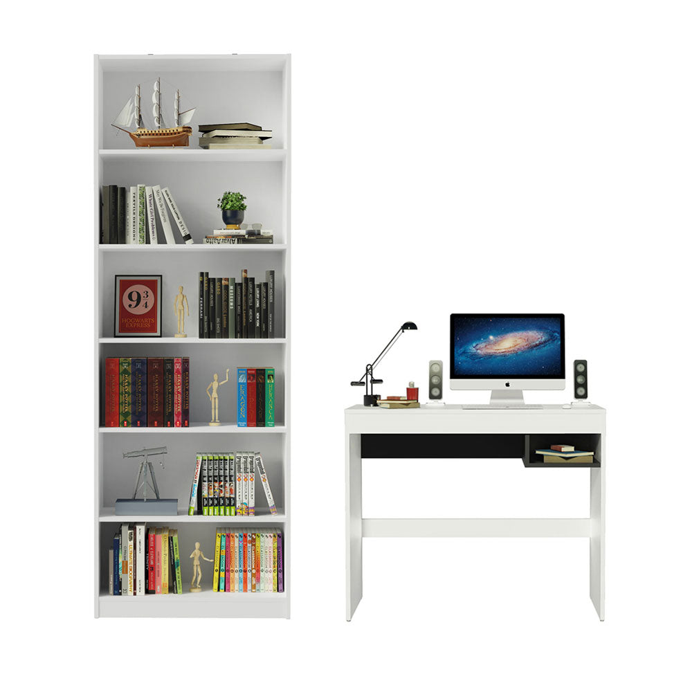 Escritorio Rubi + Estante Librero 6908 Blanco