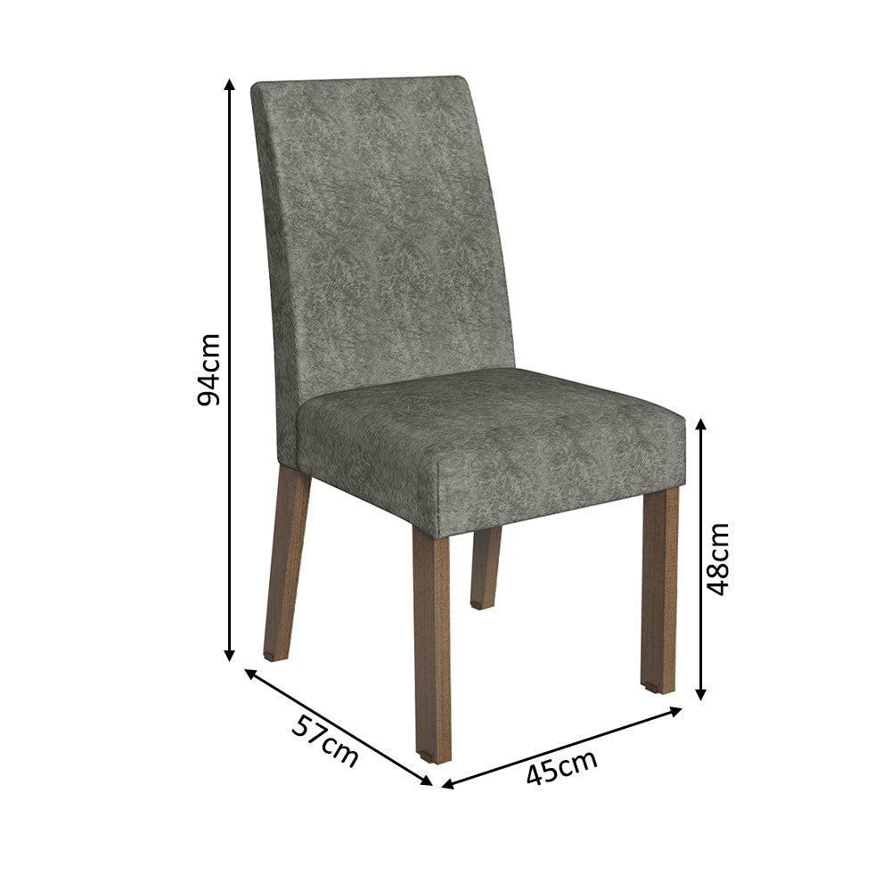 Juego de Comedor Mesa Encimera de Madera 6 Sillas Marrón/Negro/Silver Simone