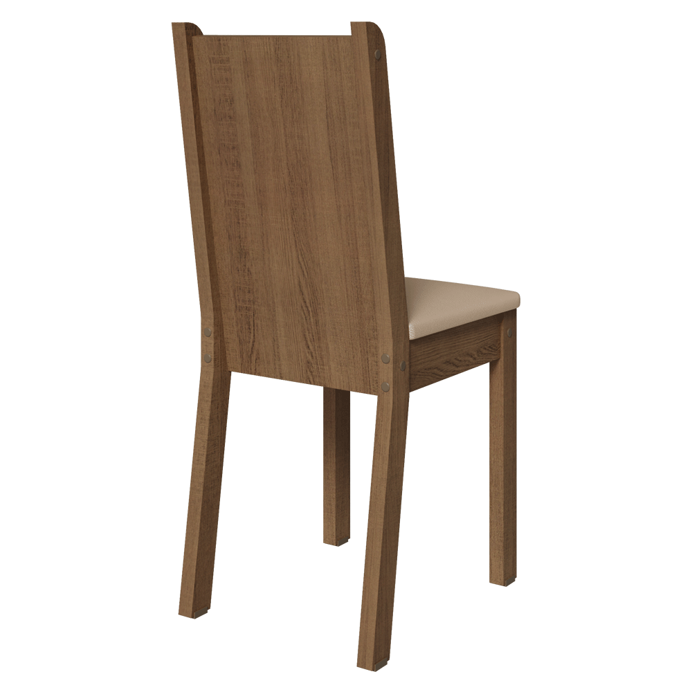 Juego de 6 Sillas 4290 Marrón/Sintético Beige