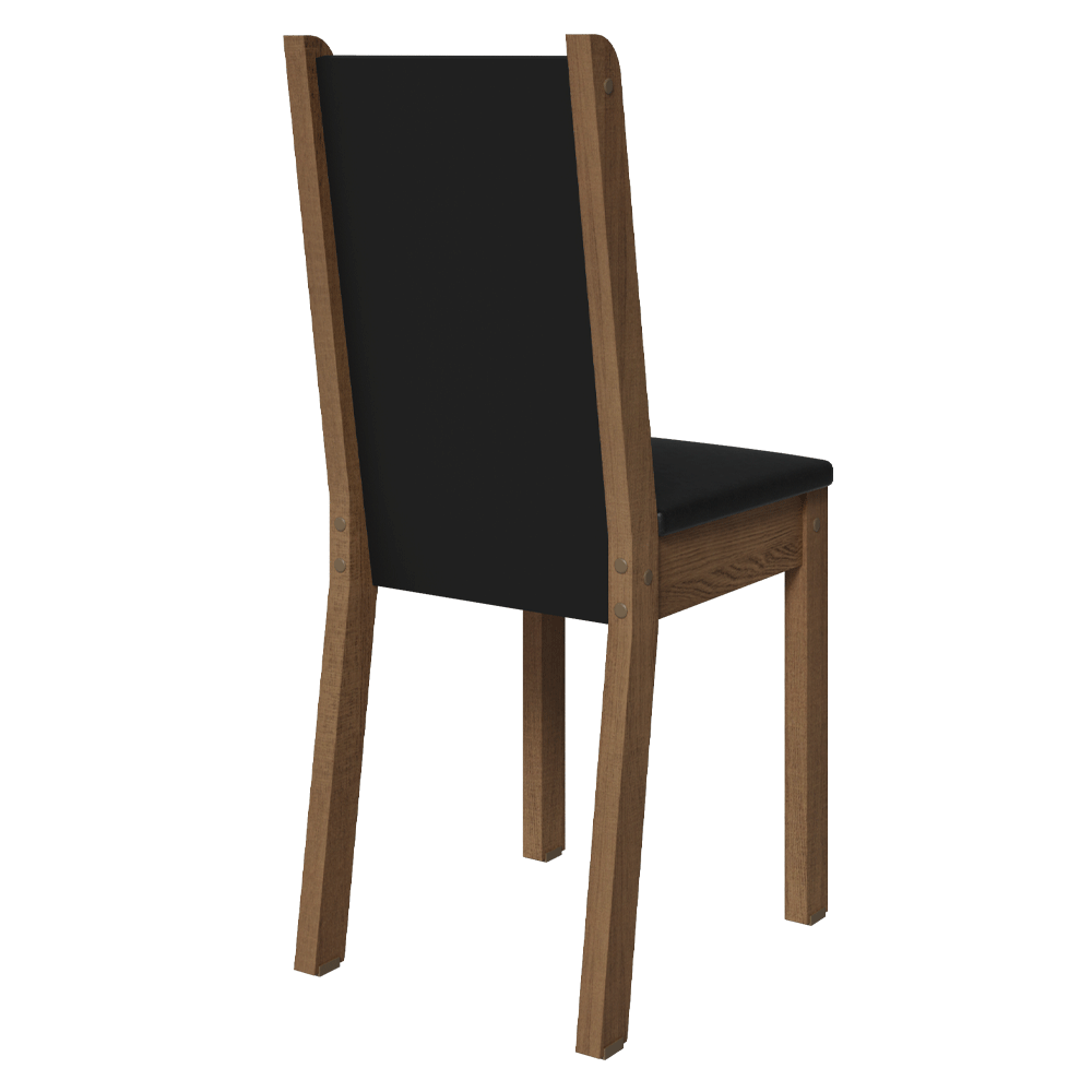 Juego de Comedor Mesa Encimera de Madera 6 Sillas Marrón/Negro Moscou
