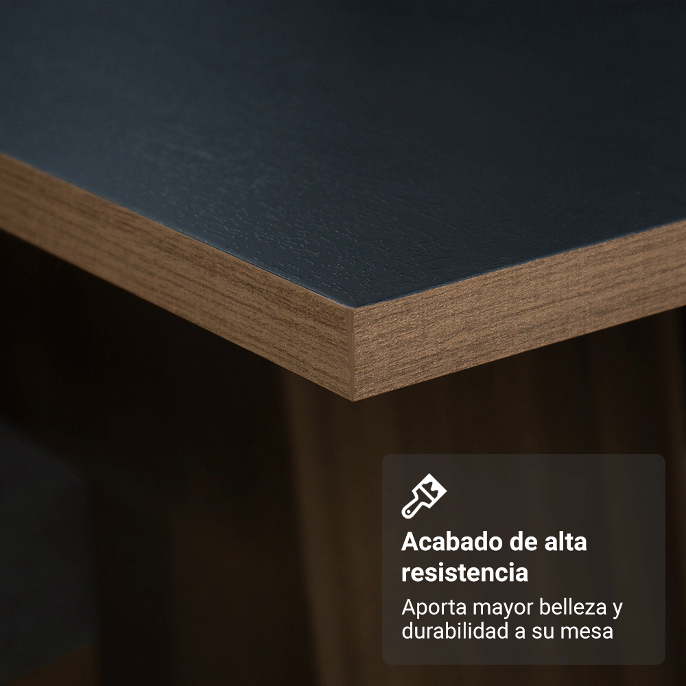 Mesa Rectangular Encimera de Madera 5389 Marrón/Negro