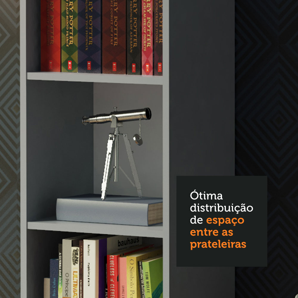 Estante Librero 6906 con 6 Nichos Gris