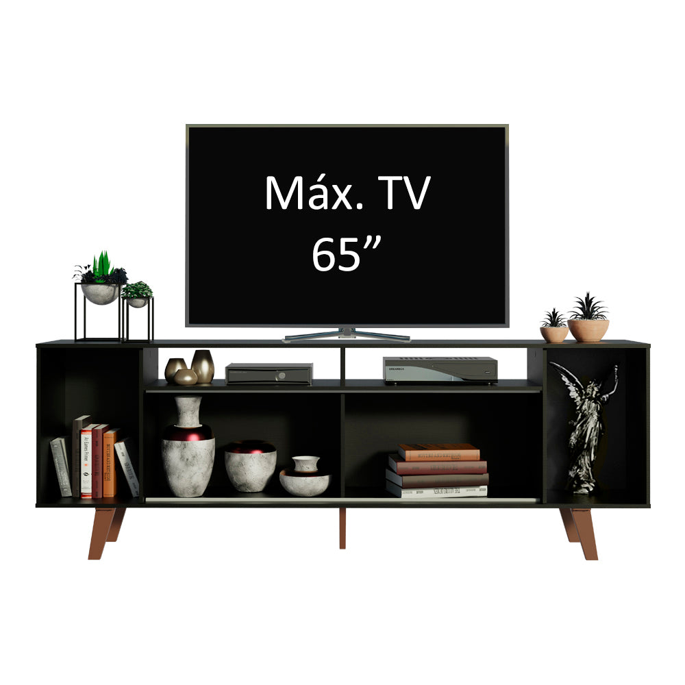 Mueble para TV hasta 65 Pulgadas Madesa Cancun con Patas Negro 8N5Z