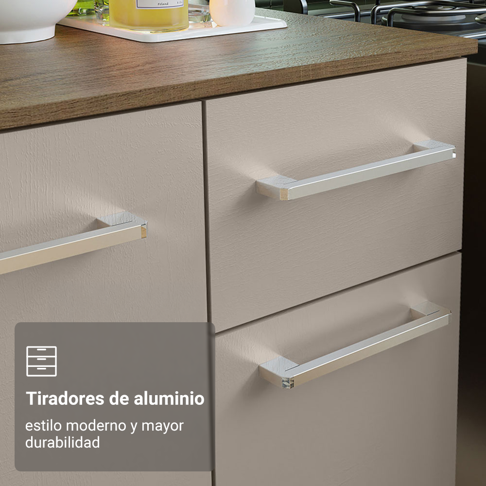 Cocina Compacta 120cm Marron/Crema Easy