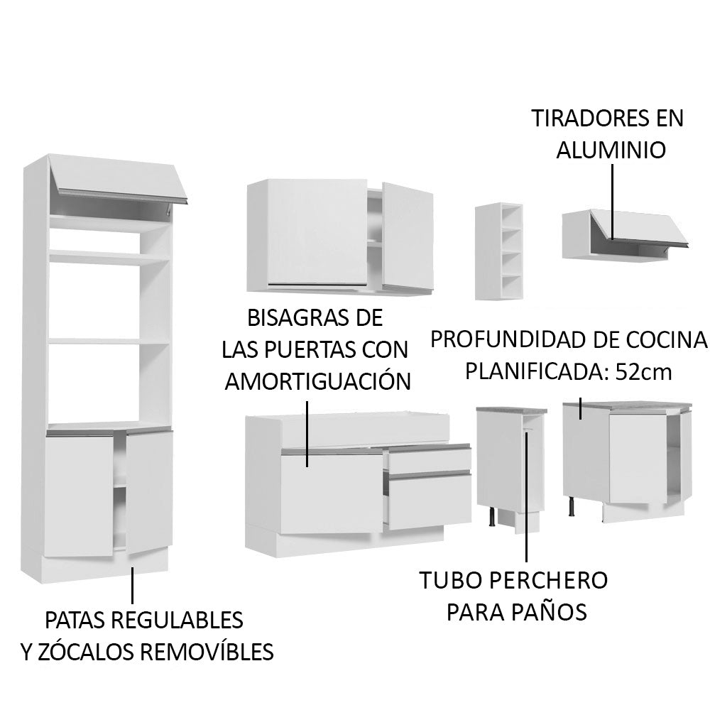 Cocina Integral 290 cm Blanco Vicenza