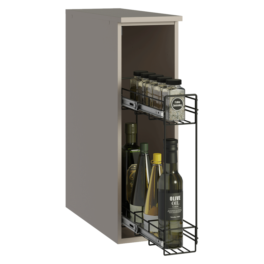 Gabinete Especiero para Cocina 20 cm Sin Patas Nice Crema