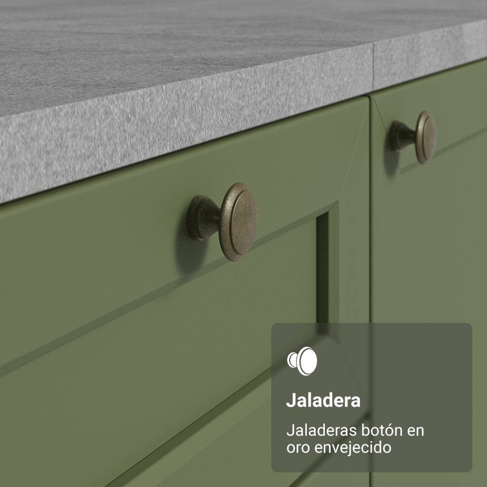 Gabinete Bajo de Cocina 80 cm 2 Cajones Blanco/Verde Vik Madesa