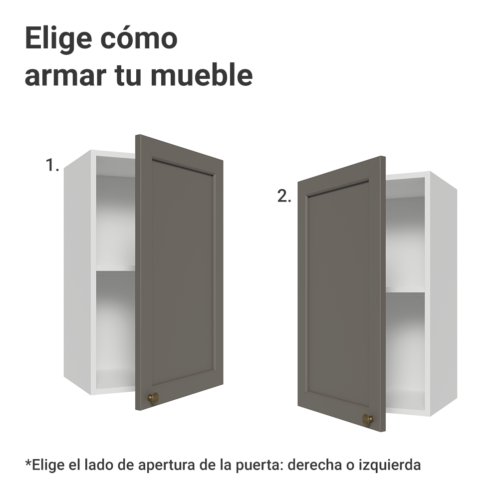 Gabinete Superior 40 cm 1 Puerta Blanco/Gris Vik Madesa