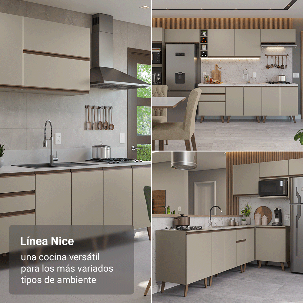 Cocina Integral 260 cm Crema Nice Madesa 04