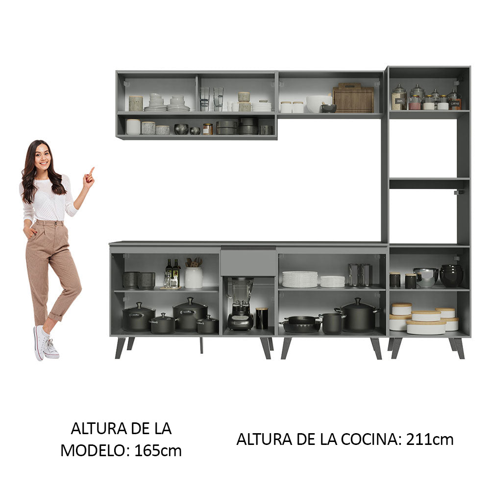 Cocina Integrale 260cm Gris Nice Madesa 07