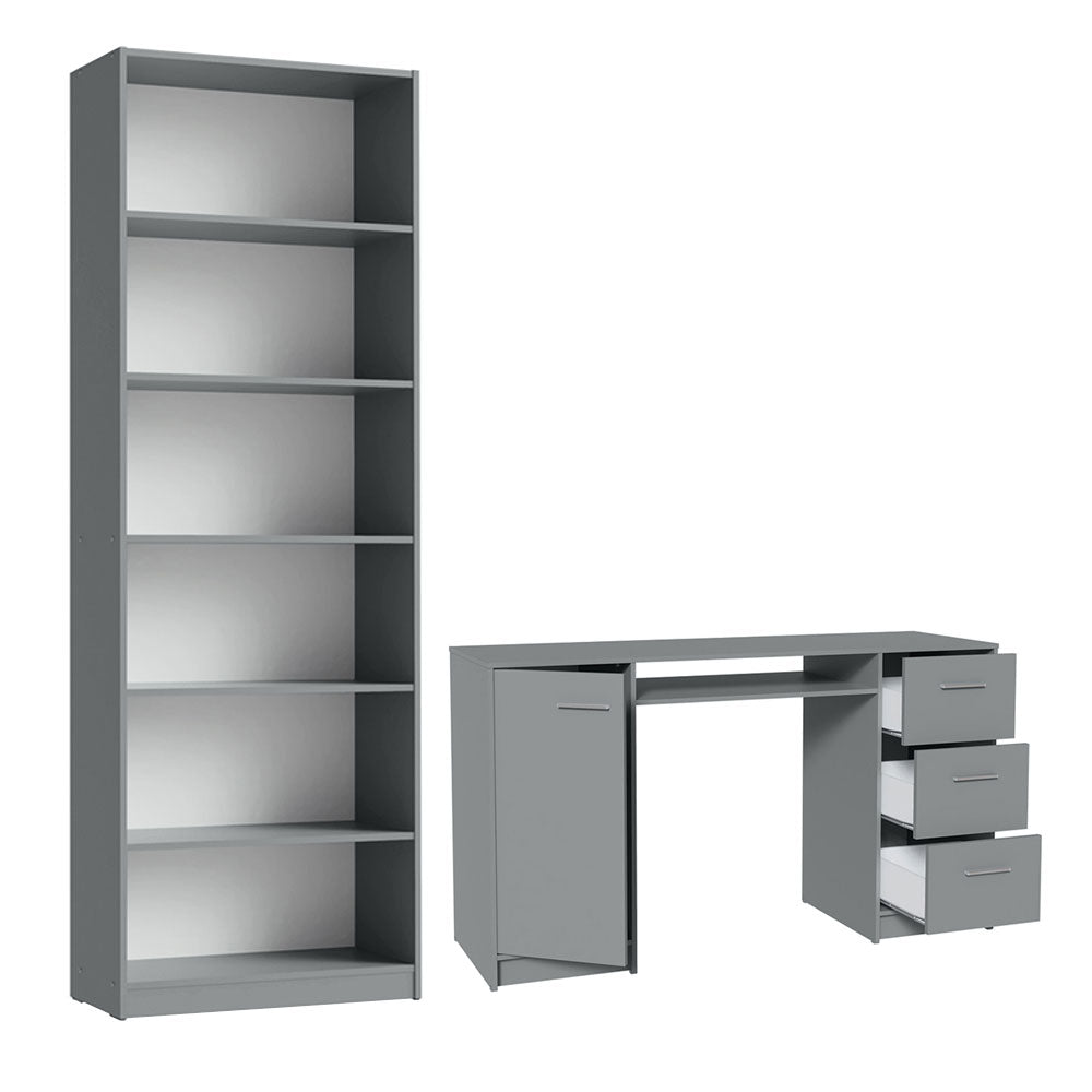 Kit Estante Librero Madesa 6908 y Organizador 9400 Gris