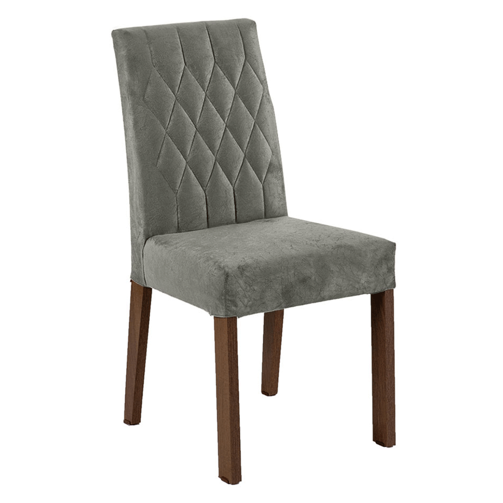 Juego de Comedor Mesa con Encimera de Vidrio 4 Sillas Marrón/Silver Reale