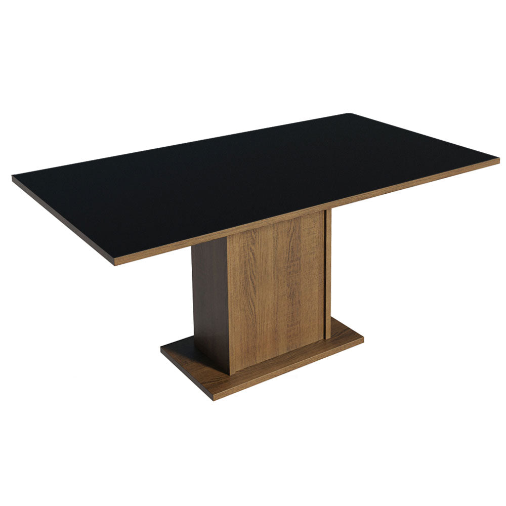 Juego de Comedor Mesa con Encimera de Madera 6 Sillas Marrón/Negro/Oxford Renata