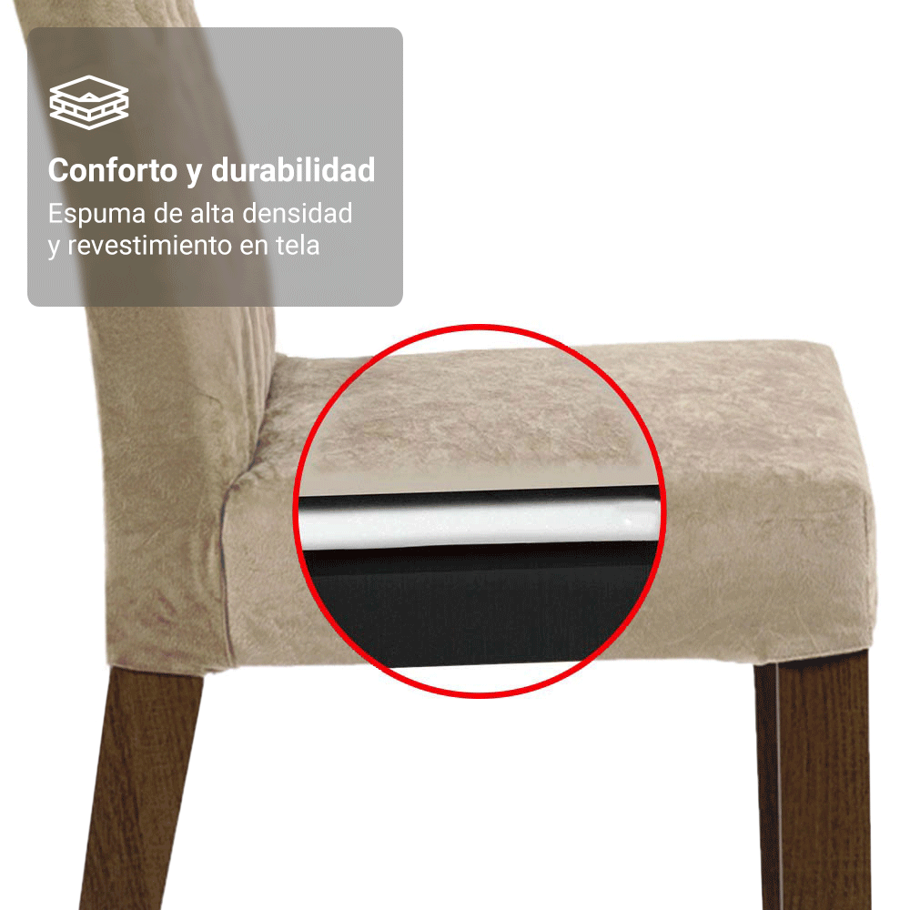 Juego de Comedor Mesa con Encimera de Madera 6 Sillas Marrón/Imperial Allegro
