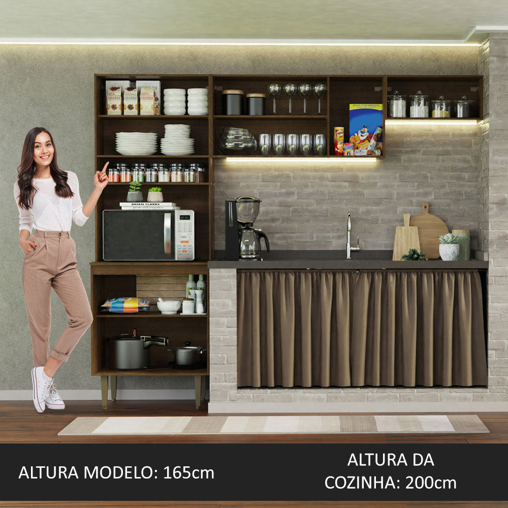 Armario Cocina Compacta 235cm Marrón Gourmet 01