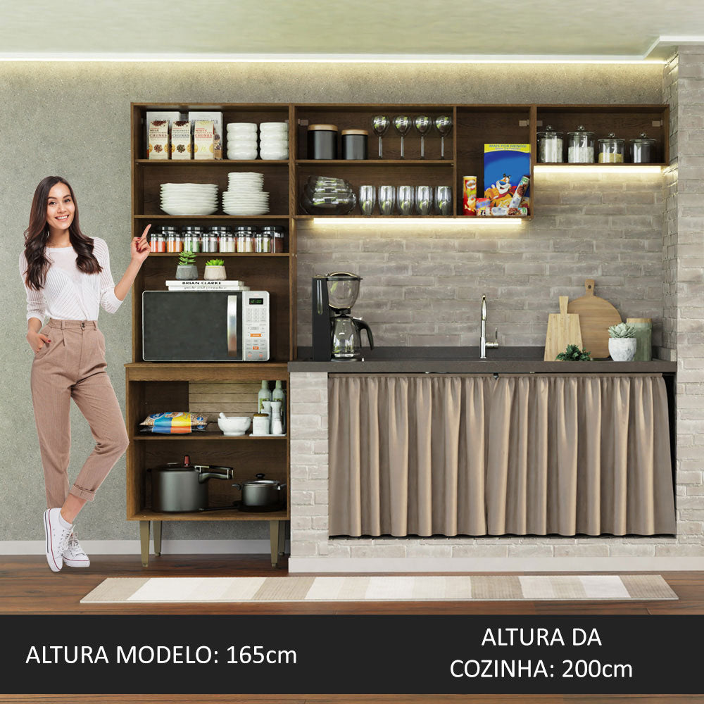 Armario Cocina Compacta 235cm Marrón/Crema Gourmet 01