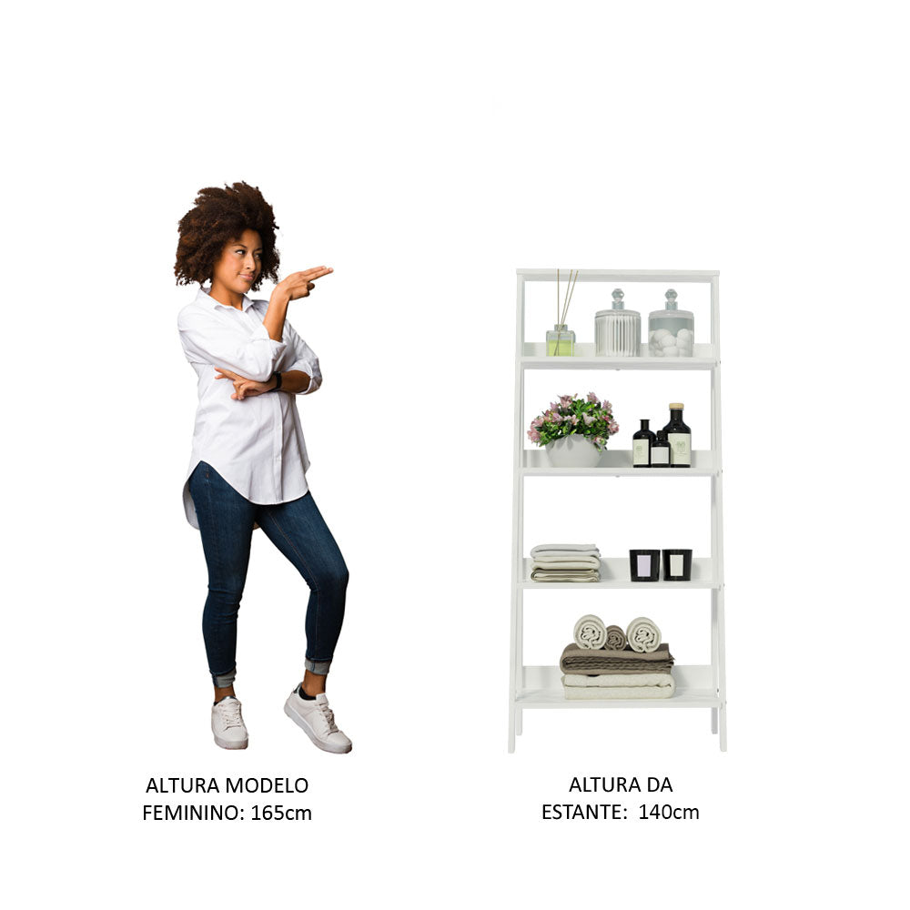 Estante Organizadora Multiuso para Baño con 4 Niveles Blanco