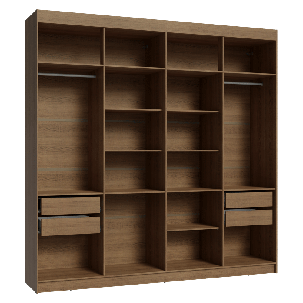 Clóset Matrimonial Venus 216 cm Sin Puertas 4 Cajones Marrón