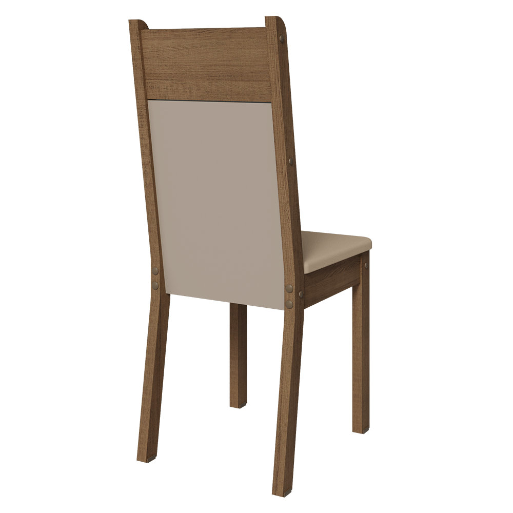 Juego de 6 Sillas 4280 Marrón/Crema/Sintético Beige