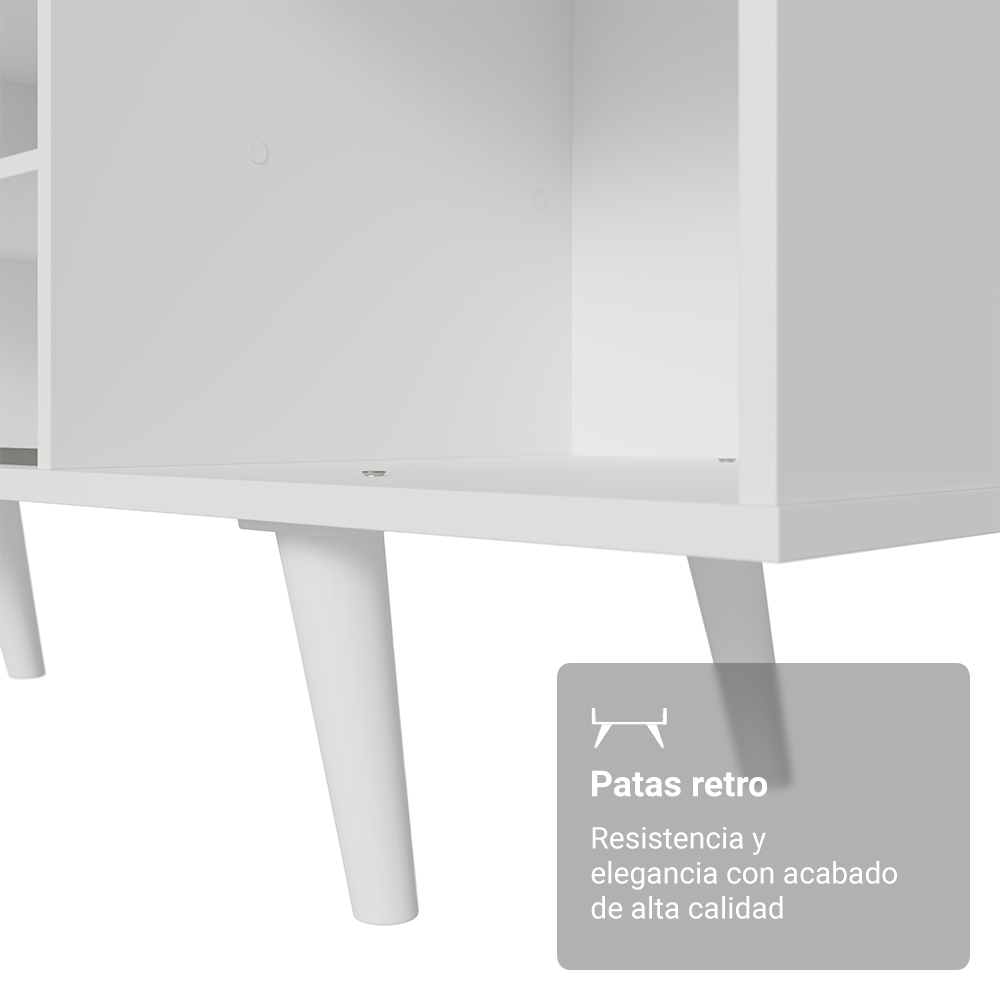 Mueble Madesa Dubai para TV hasta 65 Pulgadas con Patas Blanco
