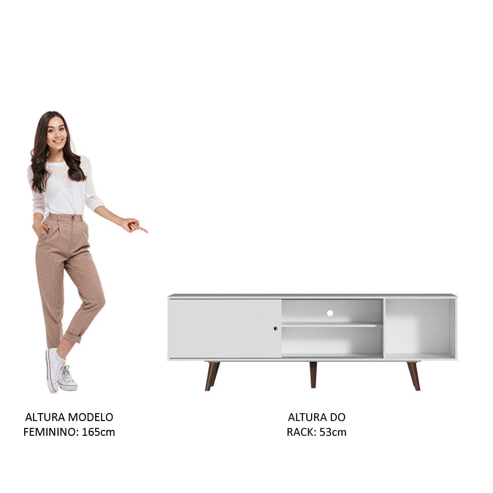 Mueble para TV Dubai hasta 65" con Patas Blanco/Marrrón