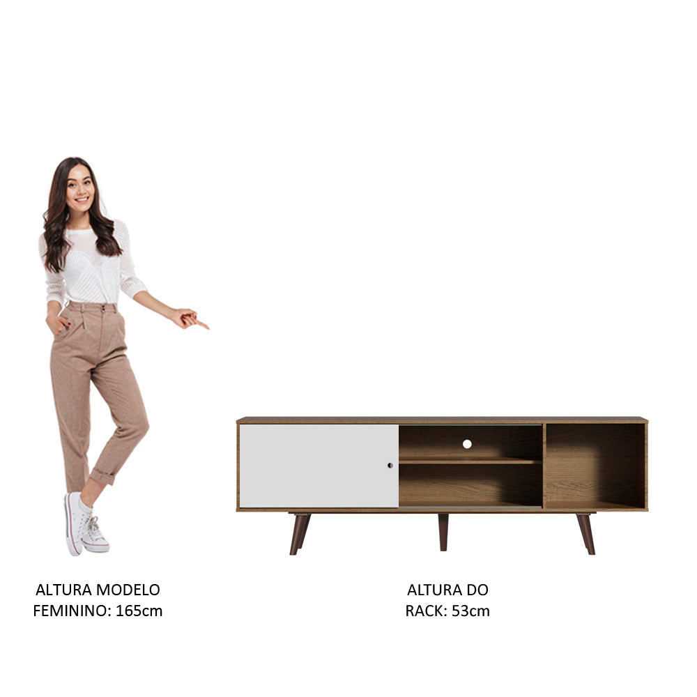 Mueble para TV Dubai hasta 65" con Patas Marrón/Blanco