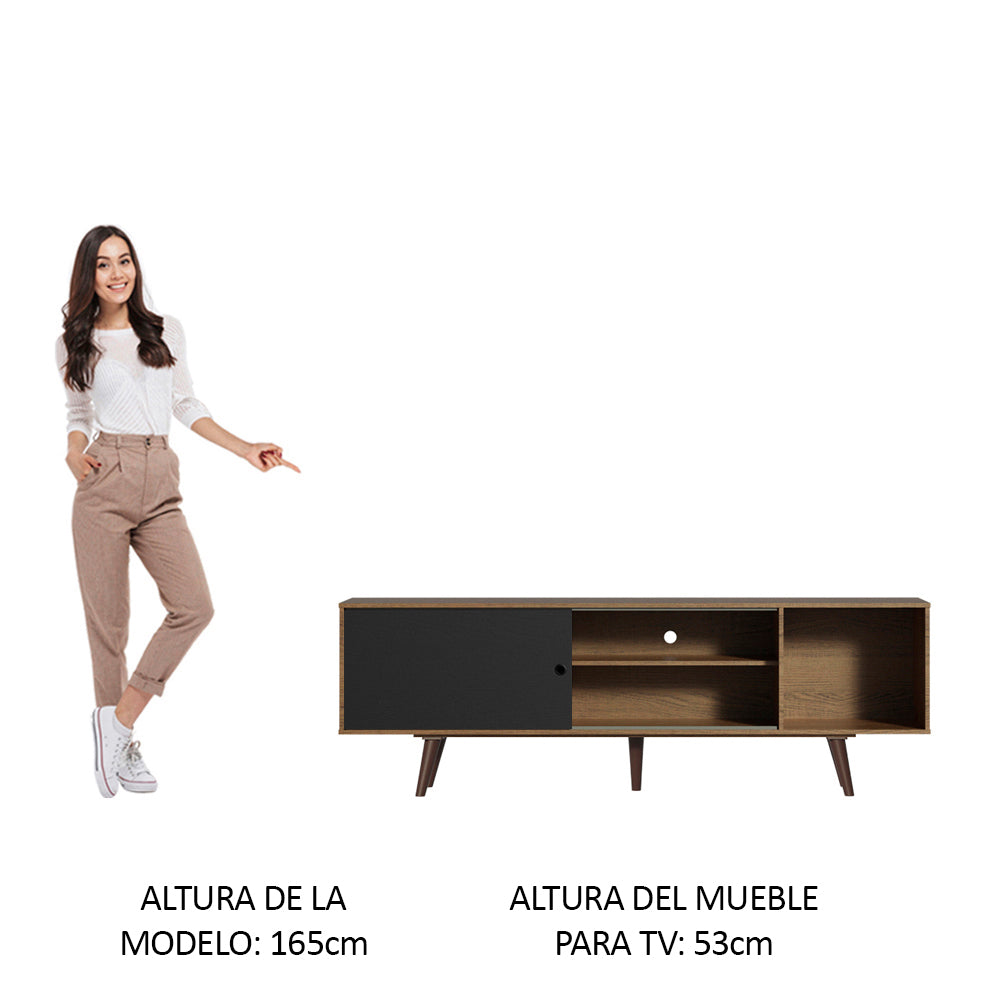 Mueble para TV hasta 65 Pulgadas con Patas Marrón/Negro Dubai