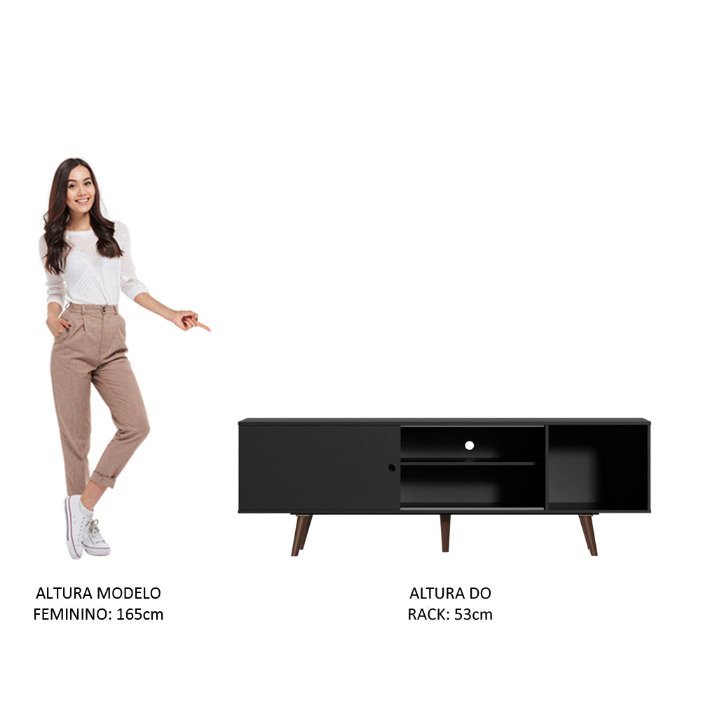 Mueble para TV Dubai para TV 65" con Pies Negro/Marrón 8N5Z