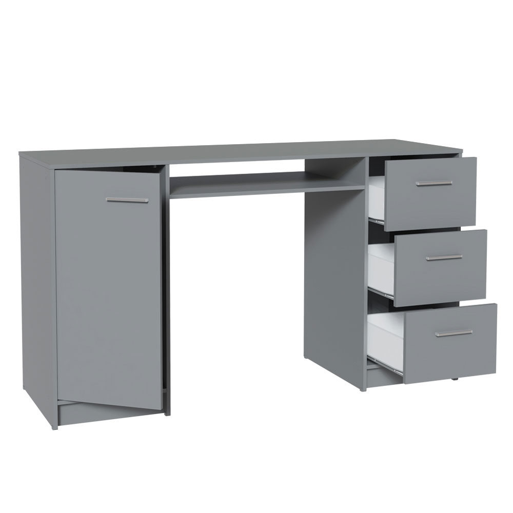 Escritorio Para Pc 3 Cajones 1 Puerta Gris Madesa Alaska