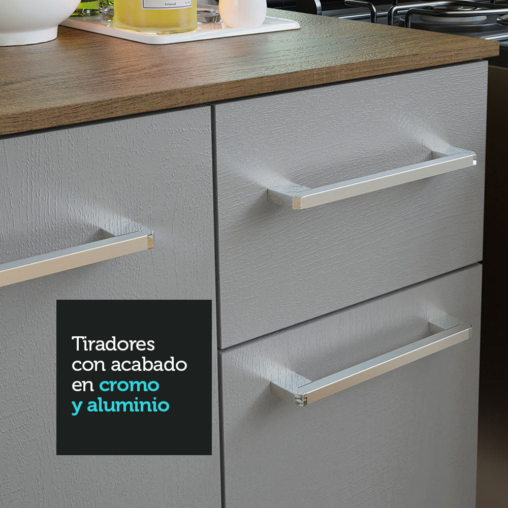 Cocina Integral 120cm Marrón/Gris Easy