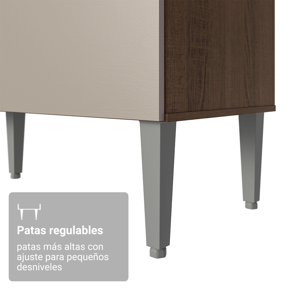 Cocina Compacta 120cm Marron/Crema Life